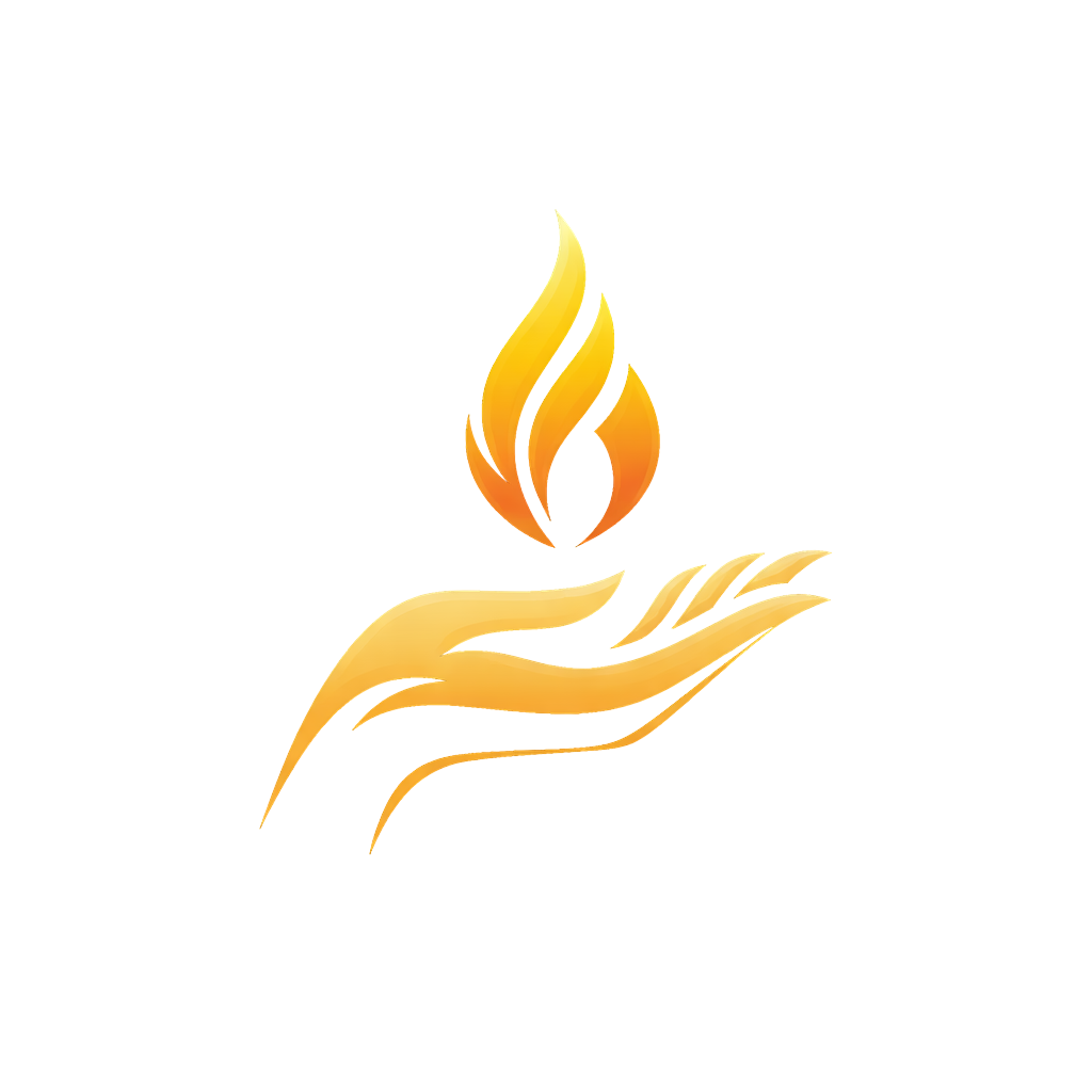 Flamme überreichen in einer Hand